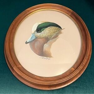 Art LaMay Wooden Oval Framed Duck Portrait Signed